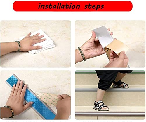 Image of Self-Adhesive Rubber Step Protector Edge Trim Strips,L-Shaped Corner Guard Staircase Threshold Strip,Anti Slip Tread, Used for Indoor Outdoor Tile(Pack of 2,2 Meter)