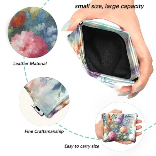 Lots Of Flowers Coin Purse Leather Pouch Change Purse, Squeeze Coin Pouch for Cards, Keys & Lipsticks, Unisex2