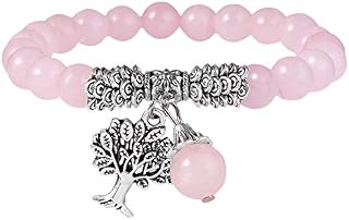 Nupuyai Tree of Life Healing Crystal Bracelet for Women Men,Chakra Stretch 8mm Bead Bracelet for Unisex