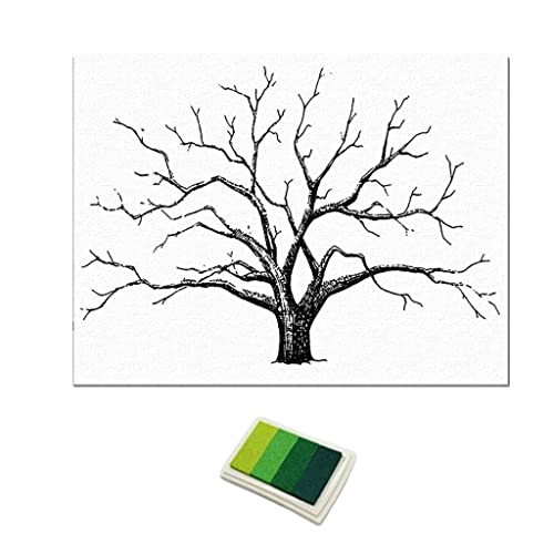 Encuentra reviews de Árbol huellas lienzo para comprar hoy. 37 homozy Árbol de impresión de pulgar de boda con almohadilla de tinta, morado y verde