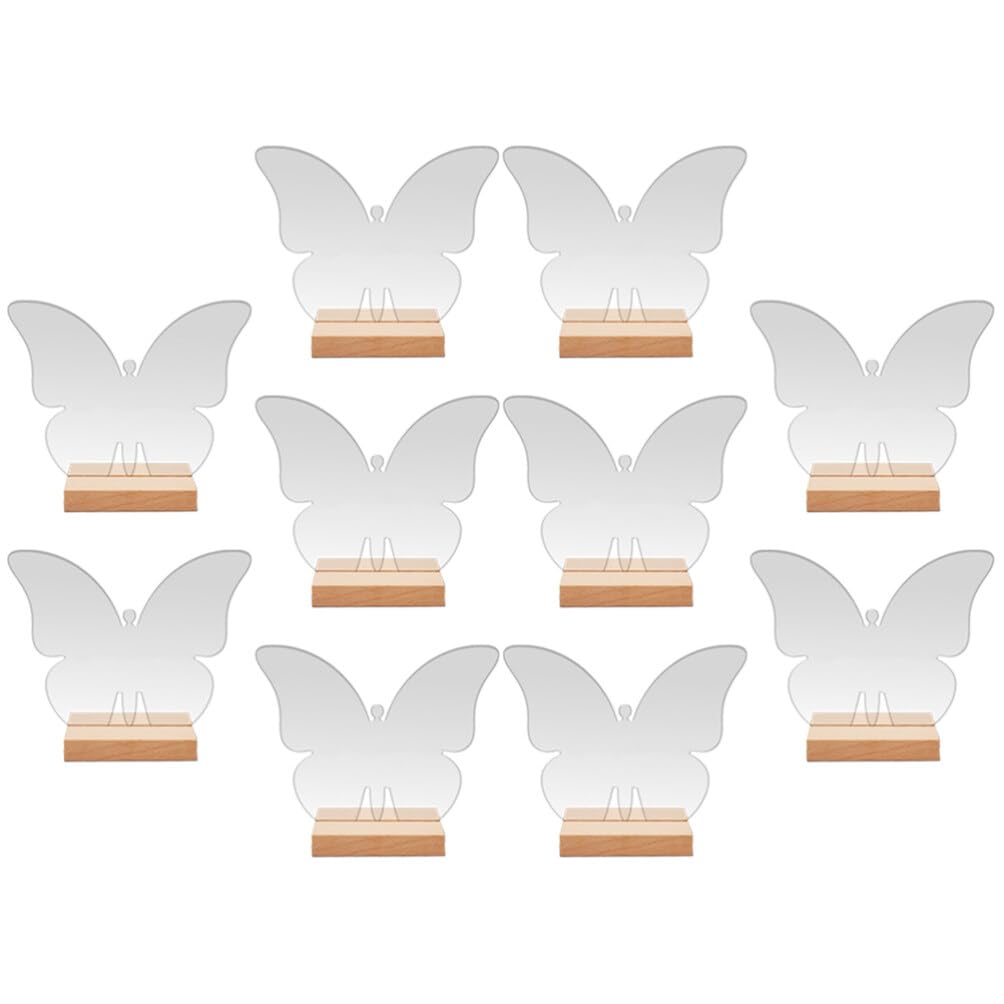 Gadpiparty 10sets Wedding Banquet Acrylic Reserved Sign Butterfly Shaped Table Seating Chart Decoration Household Supplies
