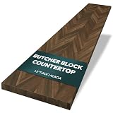 Howizz Chevron Butcher Block Countertop 60 x 25 x 1.5 Inches - Dark Walnut Acacia Solid Wood Table Top for Desk Top, Workbench Top, Kitchen Countertop