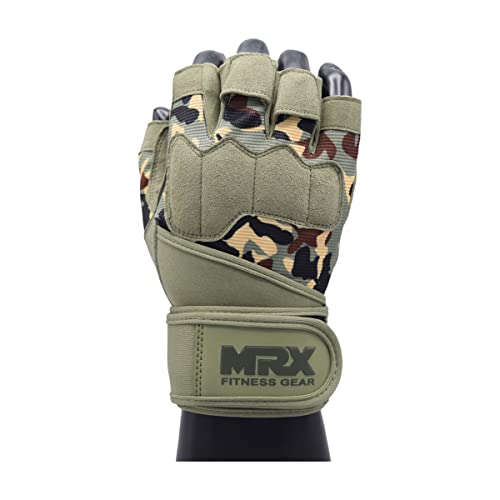 Mrx Boxing & Fitness 2628-OLV-XL Mrx Weightlifting Gloves For Men Workout Gloves Mens Wrist Support Lifting Gloves Male Gym Gloves | Workout Gym Accessories For Men Weight Lifting Fingerless Gym Exercise thumb #5