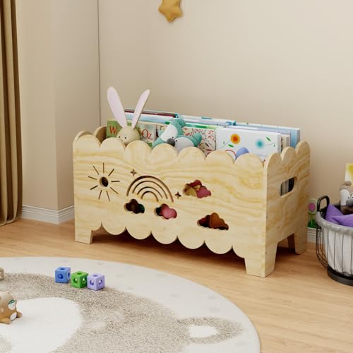 Image of BPMFDTNL Wood Kids Bookshelf, Montessori Bookshelf, Suitable Kids Rooms, Nursery & Classroom, Kids Bookshelf and Toy Storage, Toddler Book Rack, Nursery Book Shelves, Kids Bookcase