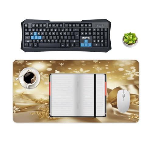 Pad para escritorio grande Gold Silk Navidad impermeable miniatura 4