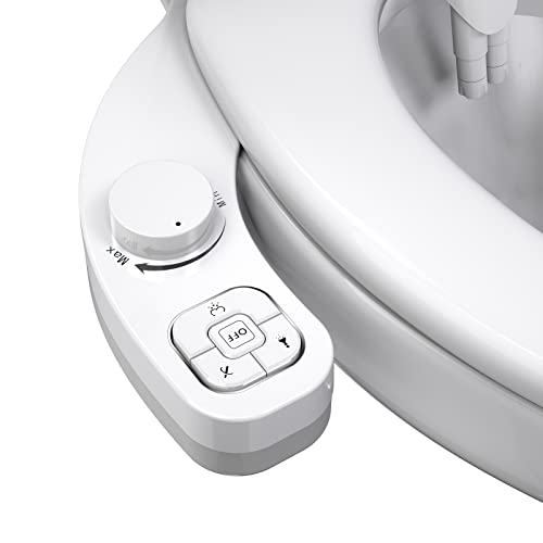 Inserto de bidé para inodoros, Samodra 8.0 Accesorio de bidé no eléctrico para inodoros jets dobles autonettoyants Lavage postérieur et féminin, douche de toilette (Blanco) Cover
