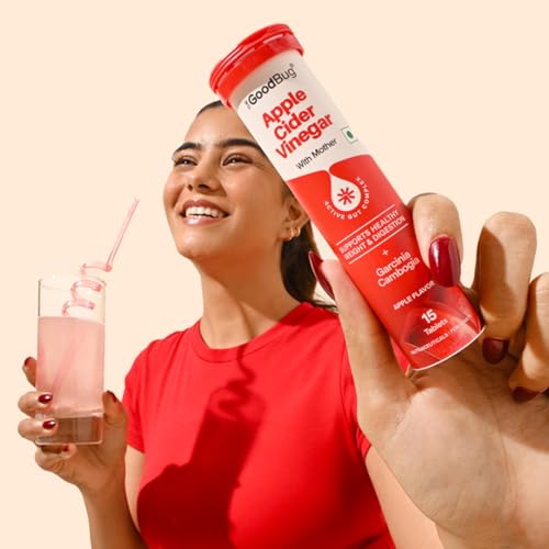 Image of The Good Bug Apple Cider Vinegar Effervescent with Mother - 30 Tablets | Vit B6 & B12 | Boosts Metabolism, Controls Cravings | 500mg ACV, 500mg Garcinia | No Added Sugar, No Maltodextrin