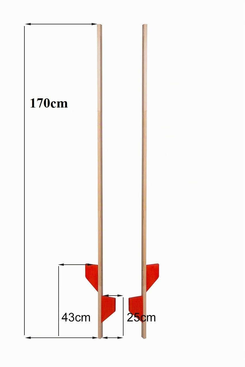 AZZAP Holzstelzen 170cm ROT Holz Stelzen Kinderstelzen Ballance