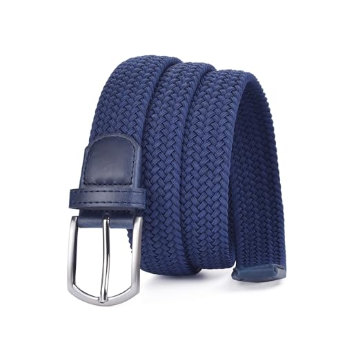 Image of 2pcs Men's Stretch Woven 1.3 inch Wide Elastic Braided Belts