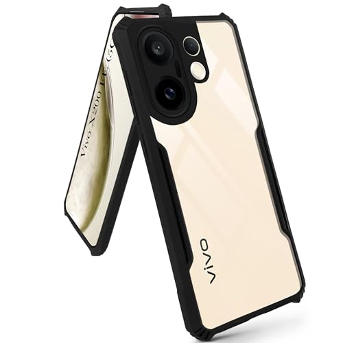 Image of Jkobi Back Cover Case for Vivo X200 FE (Shockproof with Polycarbonate Clear Panel | Professional Black)