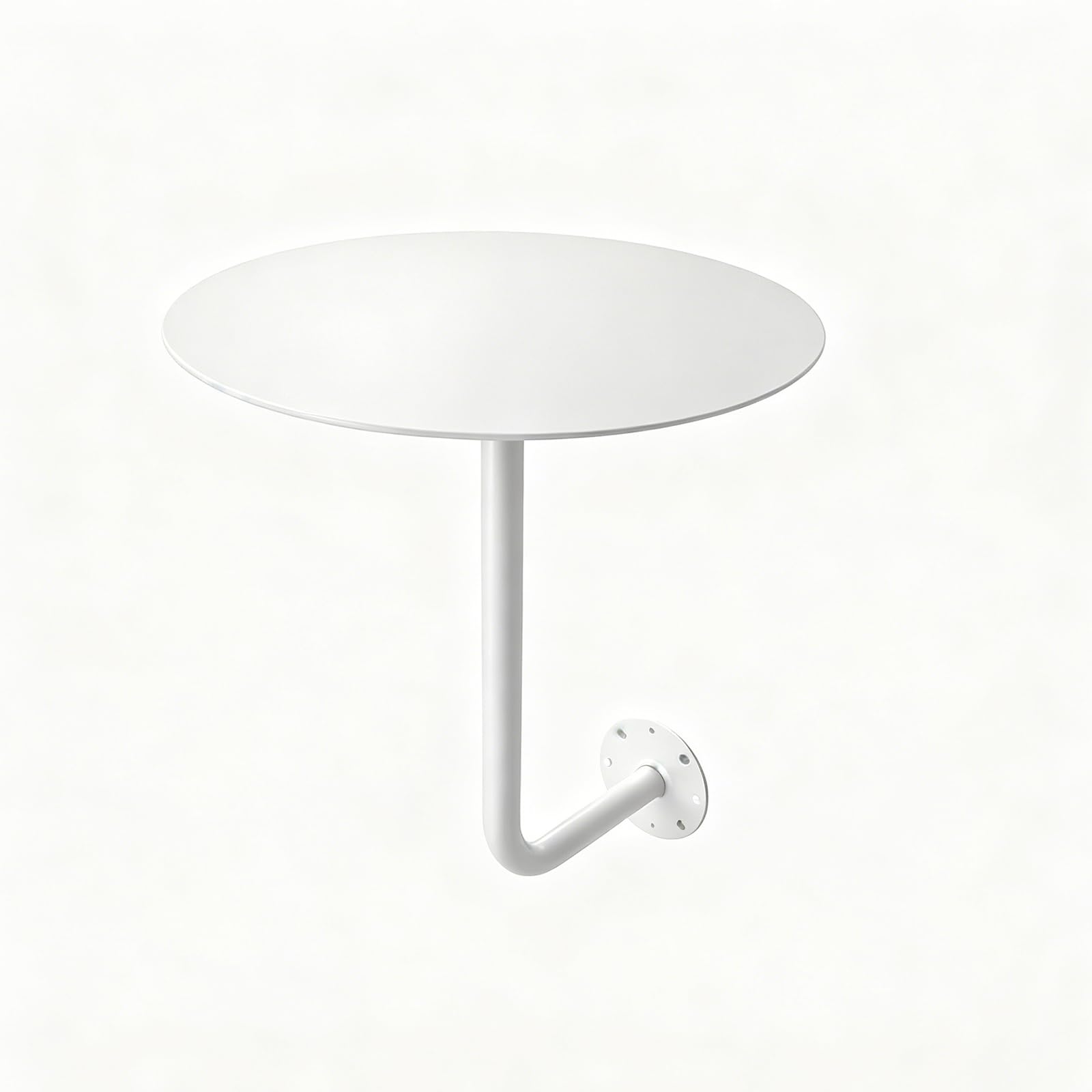 Table Ronde Murale, Table De Bar Ronde avec Support Mural Petite Table d'appoint Murale en Forme de L Tables Balcon Suspendue for Magasin de thé au Lait café Fast-Food (Blanc)