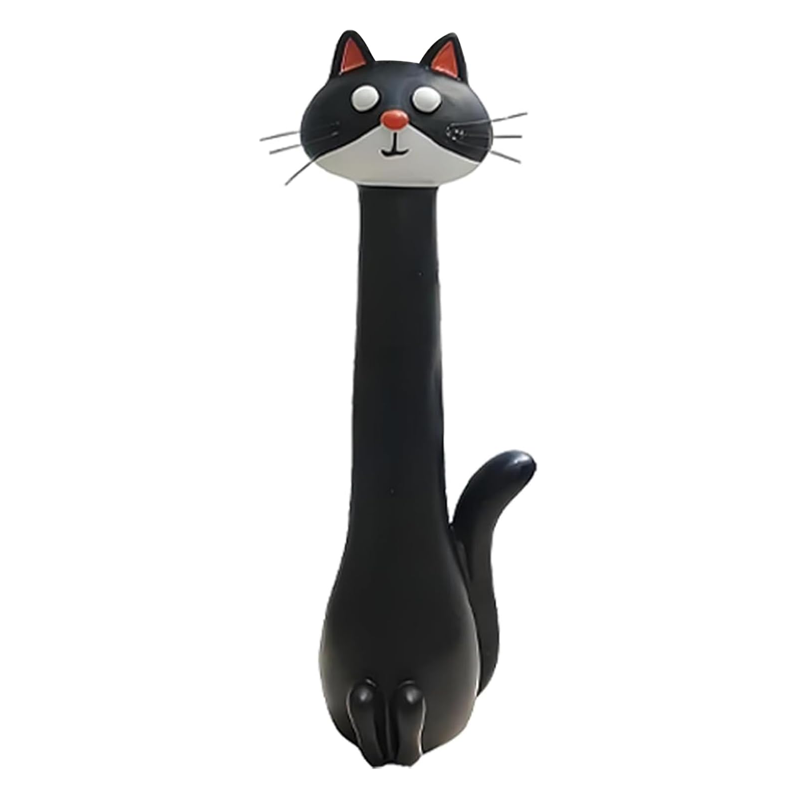 Introti Resin Cat Vases Desk Ornament Handcrafted Quirky Cats Vases Whimsical Cat Flower Vase for Desk Decoration and Bookshelf Display(black cat)