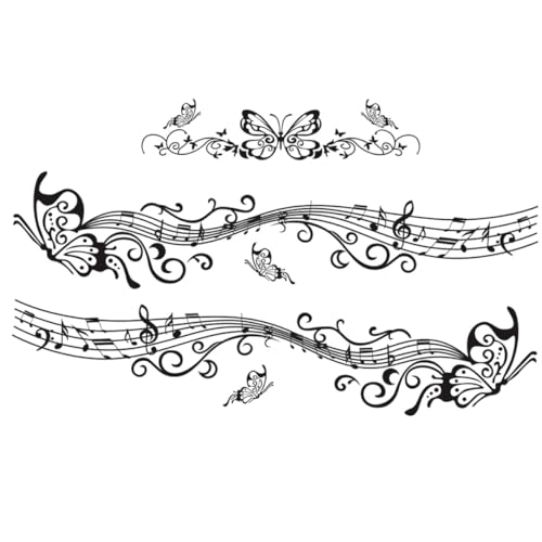 Autocollants pour voiture musique en PVC noir pour personnaliser votre capot au quotidien