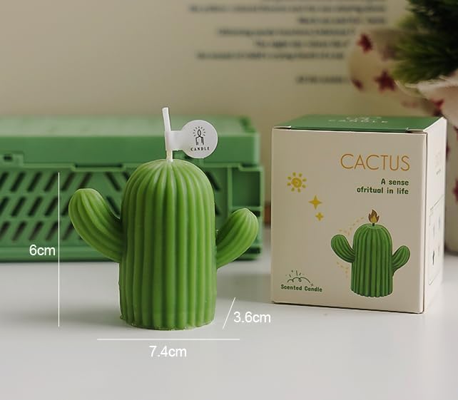 Cactus Candles for Women - Christmas Cactus Desert Gifts for Friends, Arizona Mexican Birthday Teacher Gifts 4Pack Mini Scented Succulent Candles, Saguaro Tropical Cake Table Party Decorations