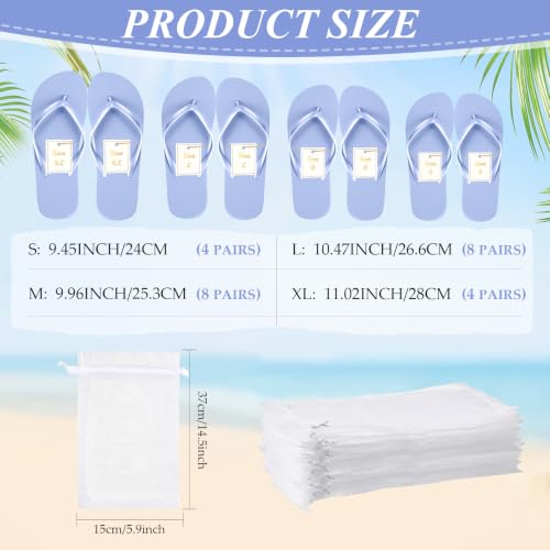 Image of Unittype Flip Flops Bulk for Wedding Guest Slippers Wedding Flip Flops with Cards Bags for Pool Beach Party