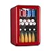 Klarstein PopLife - Réfrigérateur à boissons, design rétro, température : 0-10 ° C, classe d'efficacité énergétique, cadran mécanique, LED - 70 L, rouge