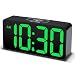 DreamSky Compact Digital Alarm Clock with USB Port for Charging, Adjustable Brightness Dimmer, Green Bold Digit Display, 12/24Hr, Snooze, Adjustable Alarm Volume, Small Desk Bedroom Bedside Clocks.