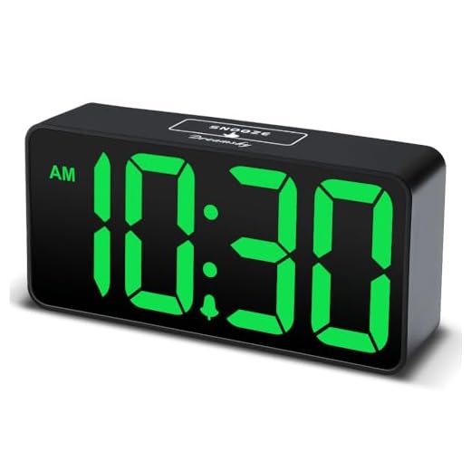 DreamSky Small Digital Alarm Clock for Bedroom, Large Big Numbers Display with Brightness Dimmer, Electric Bedside Desk Clock with USB Charging Port, Adjustable Alarm Volume, USB-C Adapter Powered