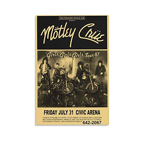 SIVM Motley Crue Girls Girls Girls Tour 1987 Retro Art Print Canvas Art Poster and Wall Art Picture Print Modern Family Bedroom Decor Posters 12Ã—18inch(30Ã—45cm)