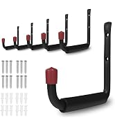 Tebgeag 6 Pack Garage Hooks Heavy Duty with EVA Pads and Rubber End Caps, 8.07inch Steel Kayak St...