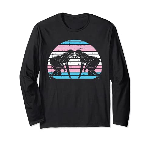 Football Player LGBT-Q Retro Trans-gender Pride Rugby Sport Long Sleeve T-Shirt, Black