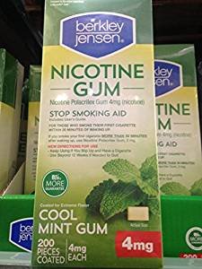 Berkley Jensen Coated Nicotine Gum 200 ct 4 mg Mint