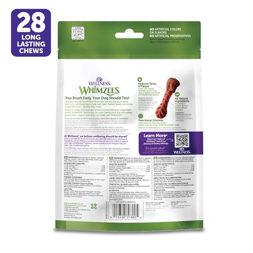 Whimzees-Wellness-Daily-Brushzees-Dog-Dental-Treats-Natural-Chews-Extra-Small-Size-Stick-28-Count Whimzees Wellness Daily Brushzees Dog Dental Treats Natural Chews Extra Small Size Stick 28 Count