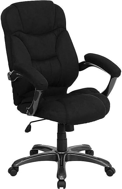 Flash Furniture Jessie High Back Black Microfiber Contemporary Executive Swivel Ergonomic Office Chair with Arms
