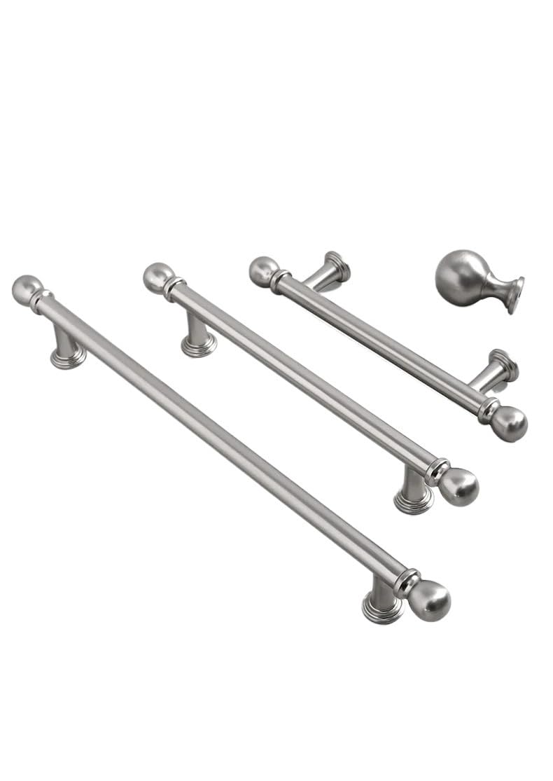 IRFHDCX Cupboard Handles Handles for Furniture Bright Golden Cabinet Knobs and Multiple Color Options for Wardrobe and Drawer(Silver-96mm)