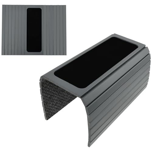 Sofa arm Tray Wooden Sofa Tray Foldable Sofa Arm Table Tray No Assembly Couch Arm Table Flexible Sofa Tray Multifunctional Chair Armrest Table Couch Armrest Tray for Eating Drinks Snacks (Light Gray)