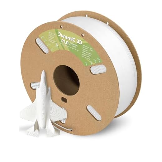 DURAMIC 3D PLA Filament 1.75mm 1kg Spool, Jam-Free High Stifness 3D Printing Filament with Cardboard Spool, No-Tangling No-Clogging Dimensional Accuracy 99% +/- 0.03 mm PLA Seashell White 1 Pack