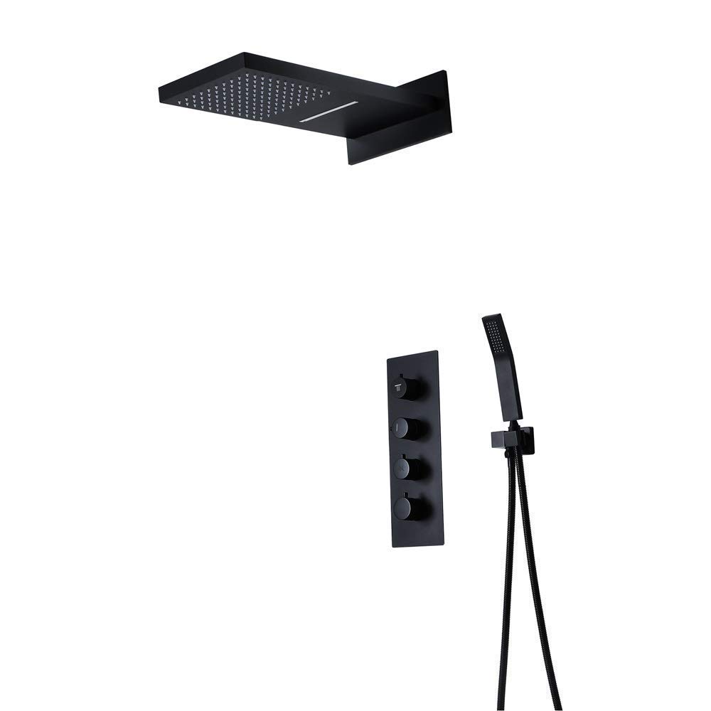 Amazon.co.jp: シャワーセット シャワールーム ブラック ダーク 壁掛け