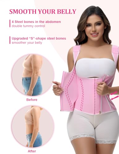 Image of SHAPSHE Waist Trainer for Women, Tummy Control Sports Girdle, Workout Body Shaper with Adjustable Shoulder Strap