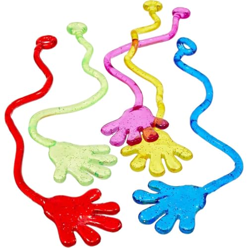 NJCXOLA Manos locas pegajosas, 30 Pcs Manos locas Pegajosas, Mano Loca Pegajosa Colorida, Manos locas Retráctiles, Regalos de Fiesta de para Niños (5 Colores)