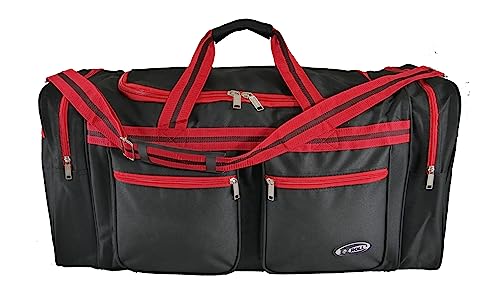 30 Inch Large "E-Z Roll " Travel Duffel Bag/Tote Bag/Sports Bag/Outdoor Camping Bag/Gym Bag in 3 Colors (Black/Red)2