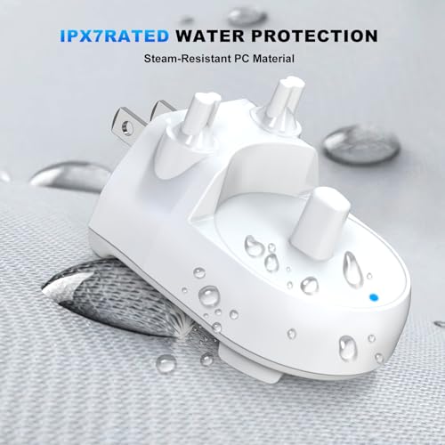 Image of Wall Outlet Charger for Oral-B Electric Toothbrush ↑↓ | Steam-Resistant PC Base for Pro 1000 /3000 /5000, Genius 6000, iO3 /iO4 /iO5 & Braun 3 /5 /8 | IPX7 Bathroom-Safe, Hygienic White
