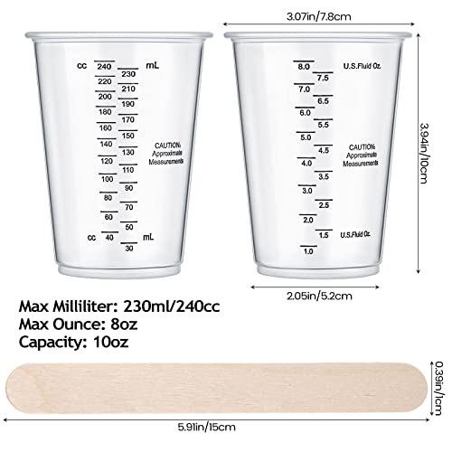 Vasos medidores plásticos 8 oz pack 300 piezas Yunsailing miniatura 2