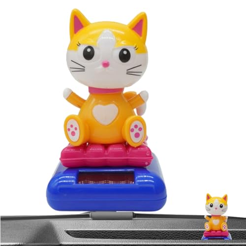 Chat porte-bonheur ZXQUEGF élimine le stress figurine solaire tête mobile bureau
