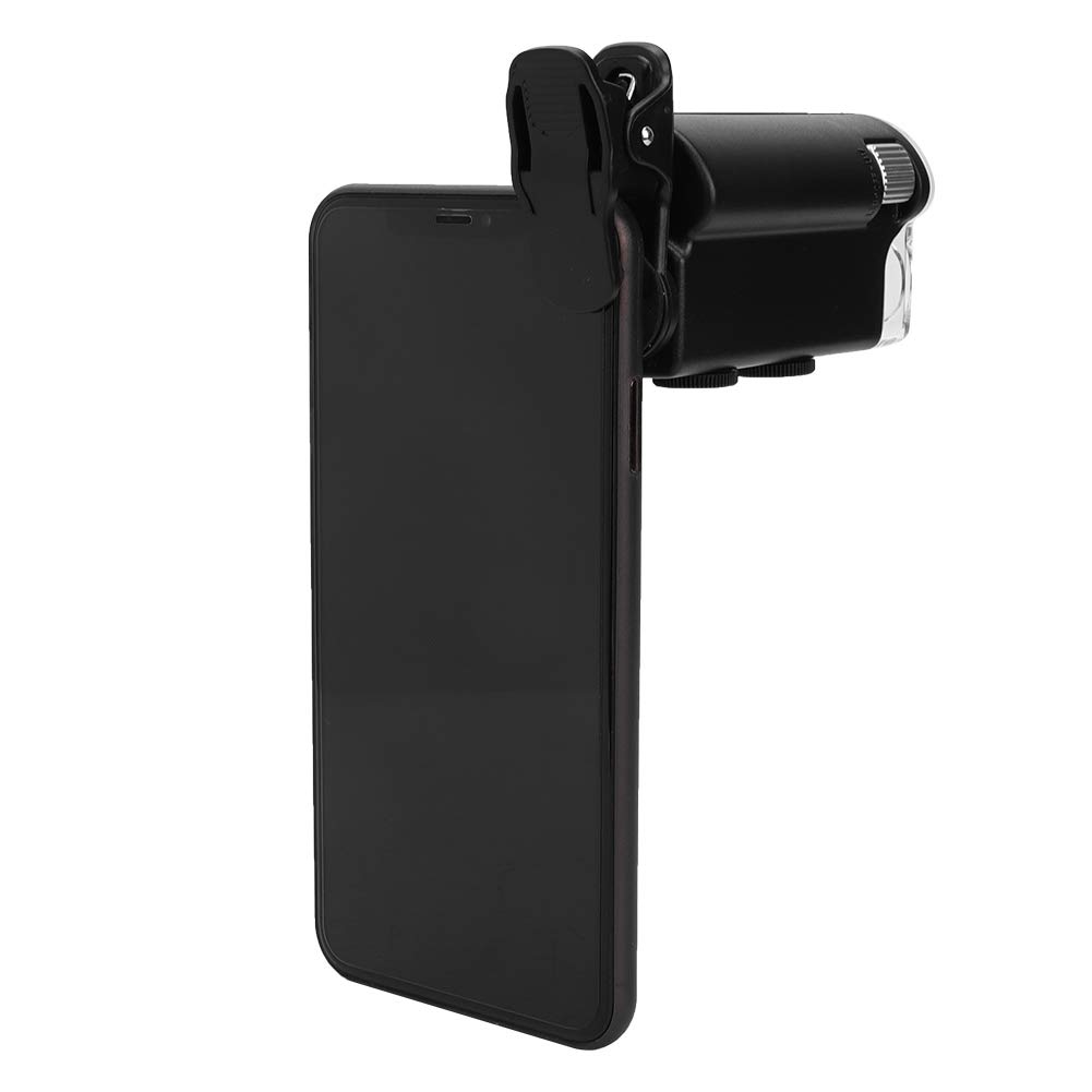 753 60-100X Clip-on Microscope with LED Light, Portable Magnifier Loupe Pocket Magnifying Lens Glass for Universal Mobile Phones, Mini Plus Pocket Microscope Lighted