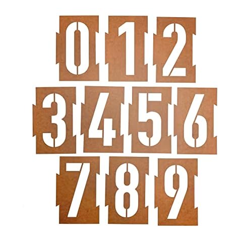 4 Inch Curb Stencil Kit for Address Painting | 4" Tall Numbers | 0-9 Address Stencils | Made in USA | Number Stencils Kit (4 Inch) Cover