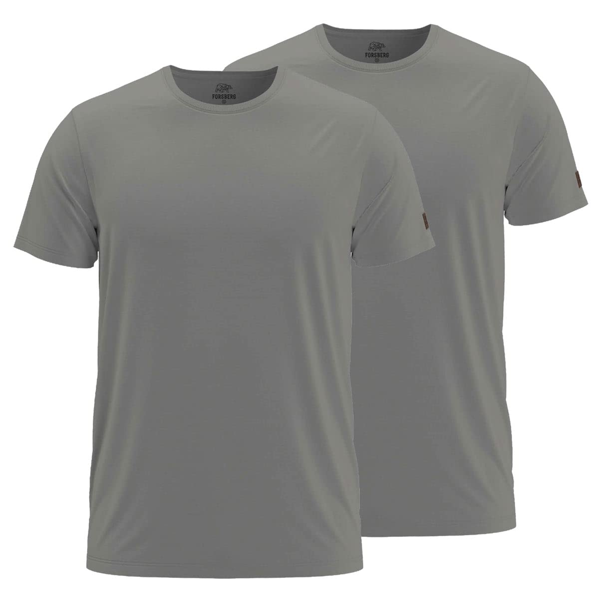 FORSBERG T-shirt dubbelpak voor een gunstige prijs effen ronde hals hoogwaardig robuust comfortabel goede snit, wit, S