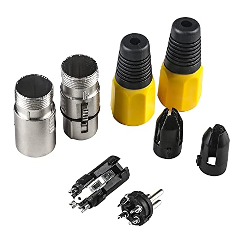 Image of MAD OWL 4 Packs 3 Pin XLR Connector - Cannon DMX Cable Male /Female Adapter, Panel Mount Microphone Cable Connector for Stage Light DMX Signal Wire
