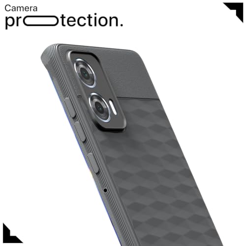 Image of Pikkme Back Cover for Motorola Motorola Moto Edge 50 Fusion 5G / Motorola Moto G96 5G Soft Grip 3D Hexa Cube Texture Silicone Bumper Case (Grey)