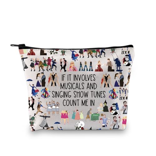 Musical Theater Gift If It Involves Musicals and Singing Count Me in West End Broadway Makeup Bag (Involves Musicals Bag EU)