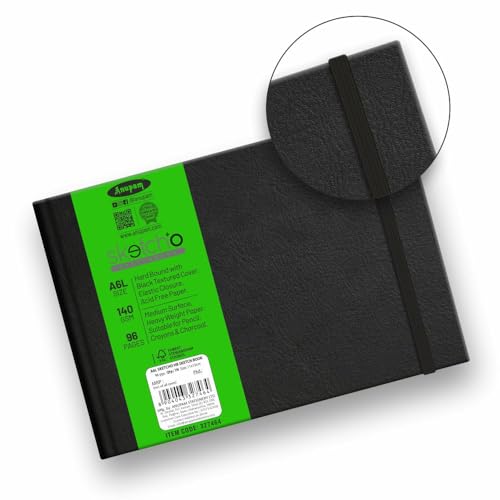 Image of Anupam SketchO Sketchbook Hardbound, Portrait Opening 140 GSM Acid Free Natural Shade Paper (A5 Size 128 Pages)