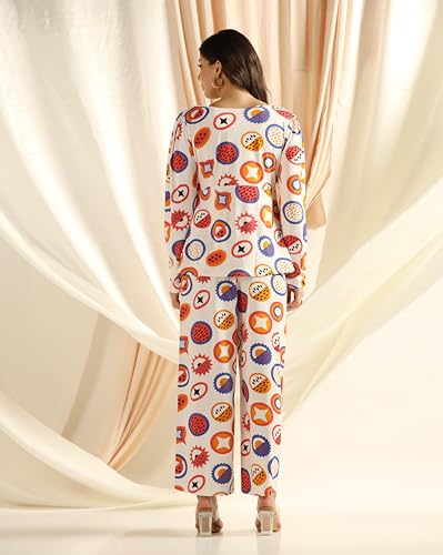 Dhruvi Trendz Womens Rayon Co-Ord Set Regular Fit Co-Ord Set (Dt-W1803&Tr859_White_3Xl)