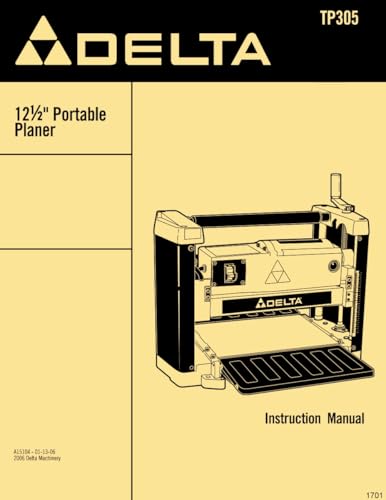 Delta Portable 12.5" Wood Planer TP305 Owner's Instruction Operator Service Parts Manual