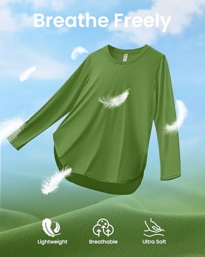 Image of G4Free Lightbreeze Womens UPF 50+ Long Sleeve Workout Tops Quick Dry UV Sun Shirt Running Gym Hiking Yoga Casual Lightweight