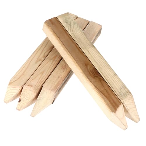 Luxshiny Estacas De Madera para Jardinería 5 Piezas para Cercas De Jardín y Medición, Resistentes, Prácticas para Decoración Exterior y Construcción De Delimitadores
