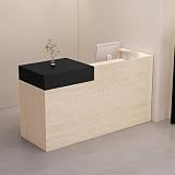 Scrivania moderna con banco cassa Sto& Cabi con ripiani perfetto per negozi al dettaglio e aree di ricezione dell'ufficio.